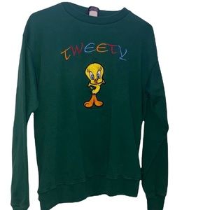Vintage Tweety bird Green sweatshirt